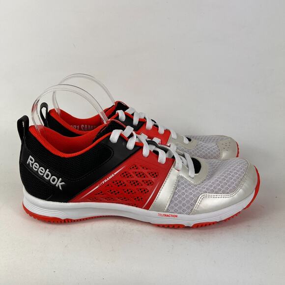 Reebok one glide fitframe us mens size 9 orange white black running sneakers - Picture 2 of 11